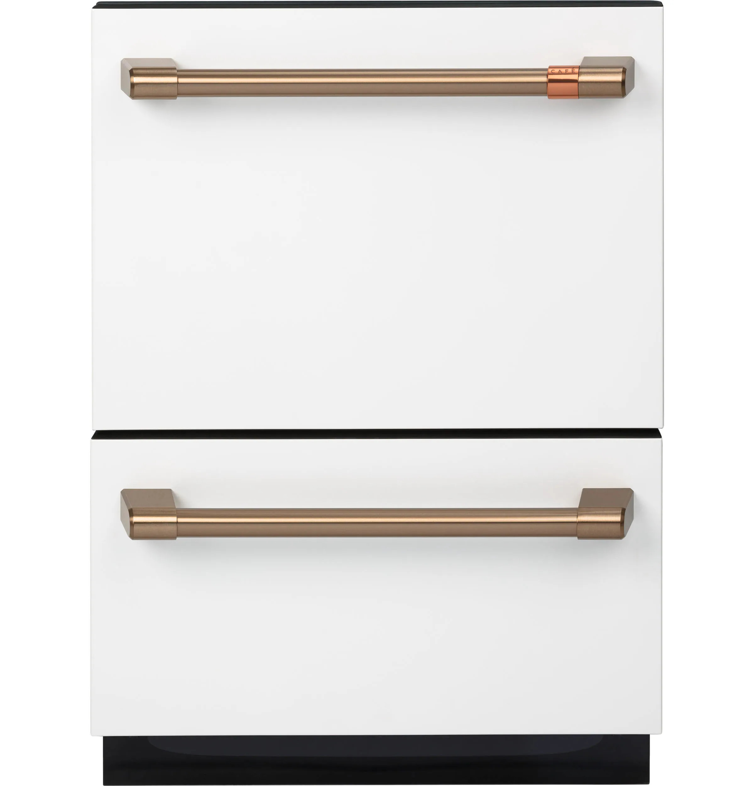 Cafe 24-in Top Control 2 Drawer Dishwasher ( Matte White with Brushed Bronze Handles ) 46-Decibel Very Quiet Sound Level | CDD420P4TW2 | Lowe's