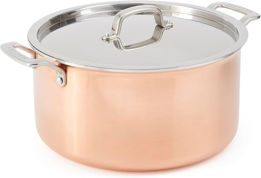 Martha by Martha Stewart 8-Quart Stainless Steel Stock Pot w/Lid - Copper Exterior/Satin Interior | Amazon (US)
