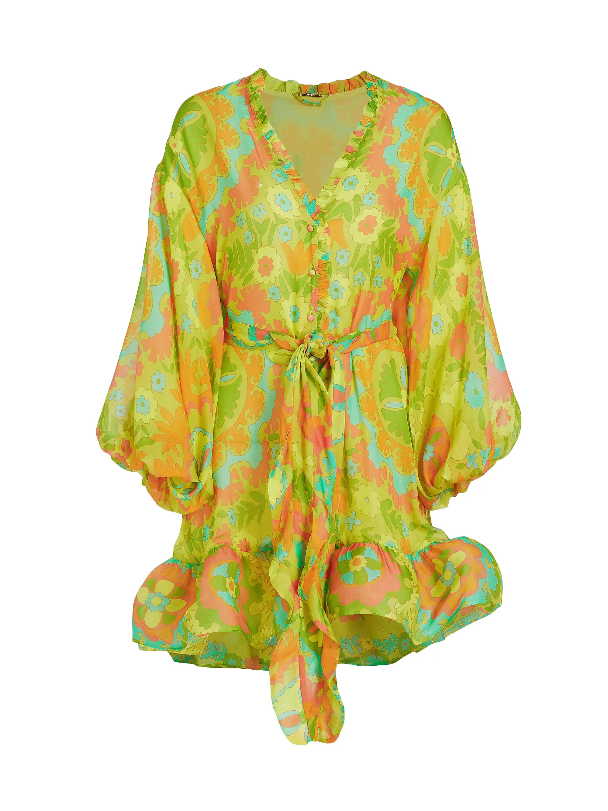 Analia Belted Floral Minidress | Saks Fifth Avenue