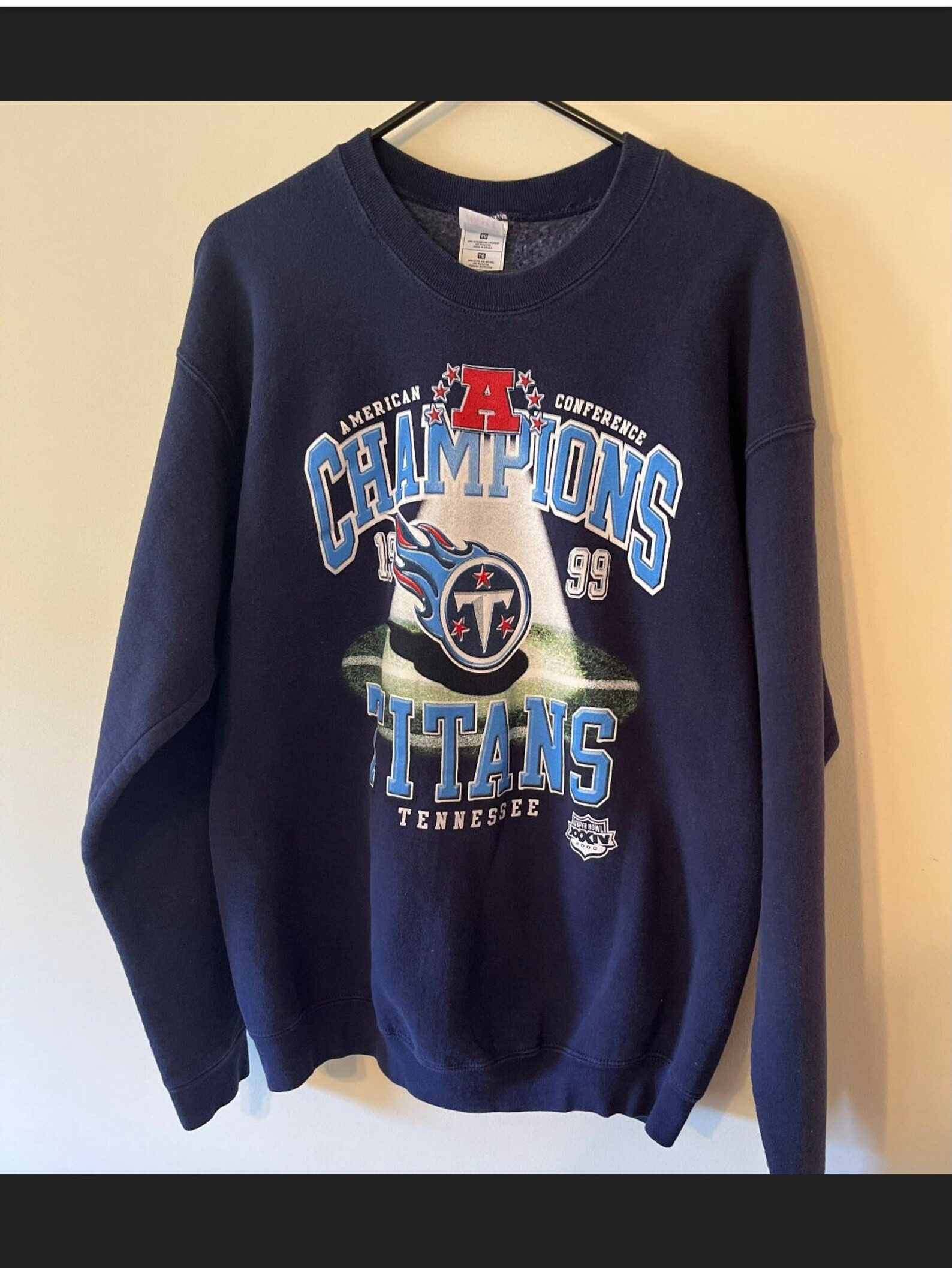 Vintage 90s Tennessee Titans Champions Sweatshirt - Adult XL Dark Blue Sports - Etsy | Etsy (US)