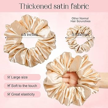 CEELGON Large Silk Satin Scrunchies for Women Big Scrunchies Jumbo Satin Hair Ties Oversized Hair... | Amazon (US)