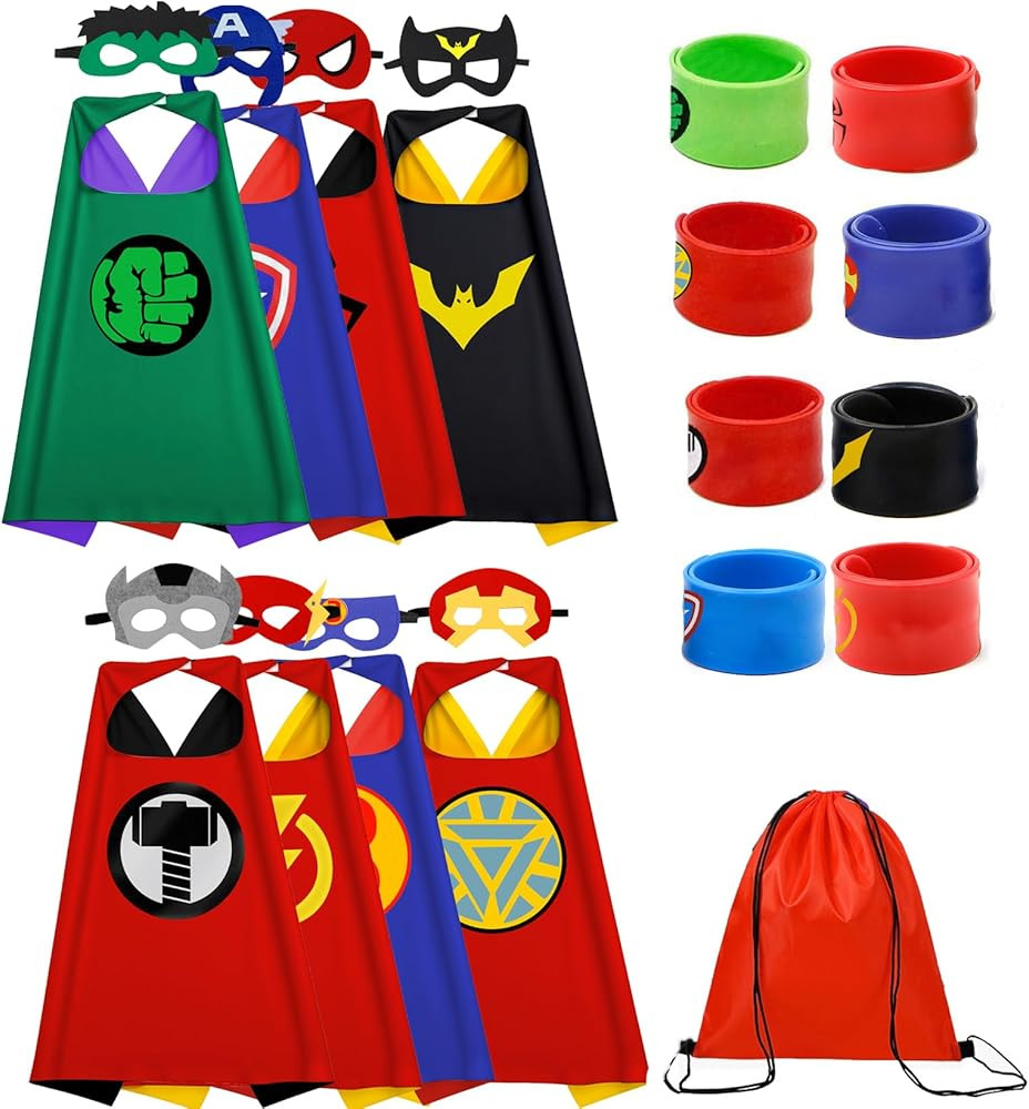 Kids Capes Set and Wristbands Kids Costumes Halloween Christmas Cosplay Dress Up for Boys Girls | Amazon (US)