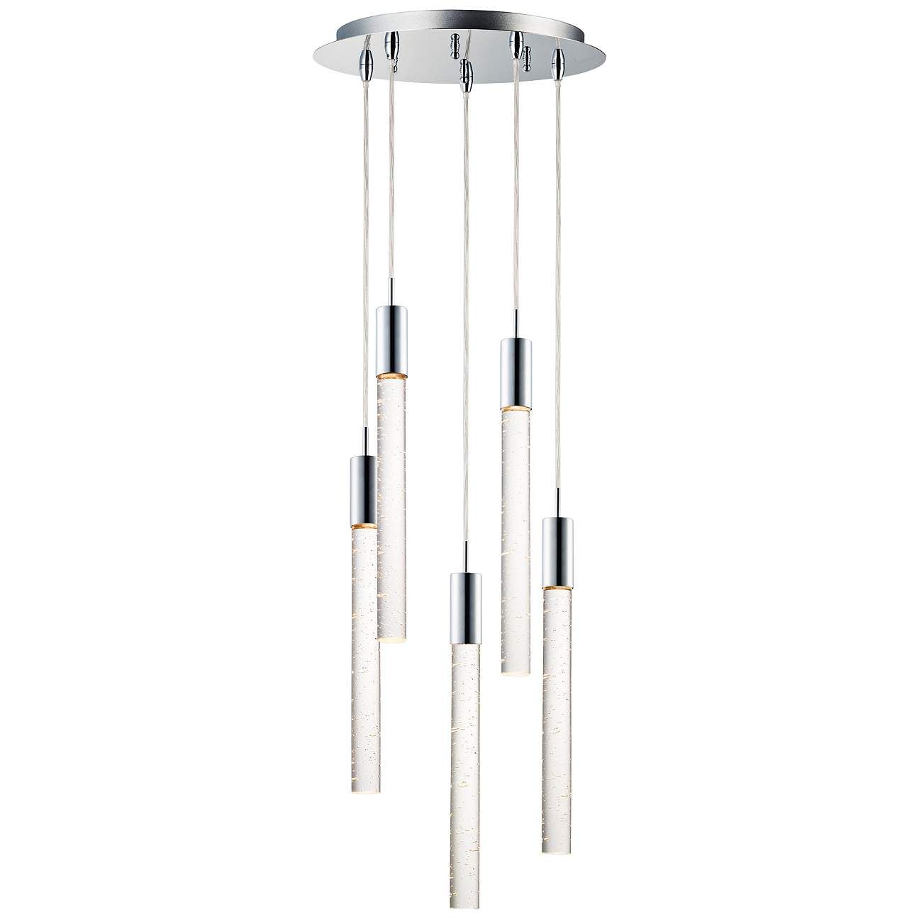 ET2 Big Fizz 13" Wide Chrome 5-Light LED Multi Light Pendant | Lamps Plus