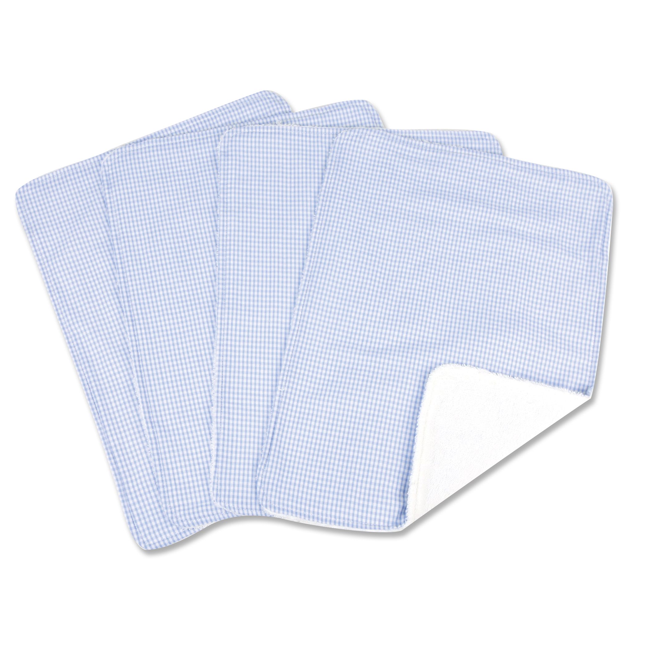 Blue Gingham 4 Pack Burp Cloth Set | Walmart (US)