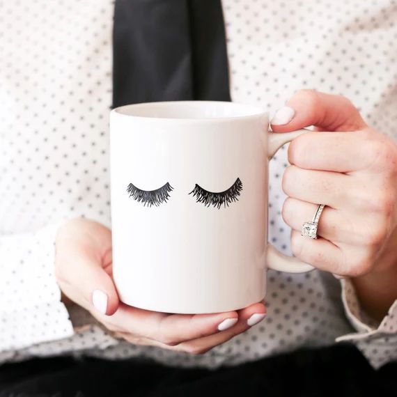 Eyelashes Mug | Coffee Cup Mug Sister Gift Best Friend Gift Gift For Women Gift For Her Girlfriend G | Etsy (US)