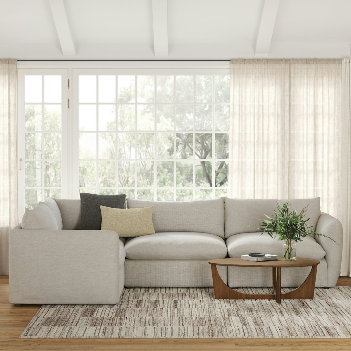 Leigh 126" Modular L Sectional - Silver Ivory | Article