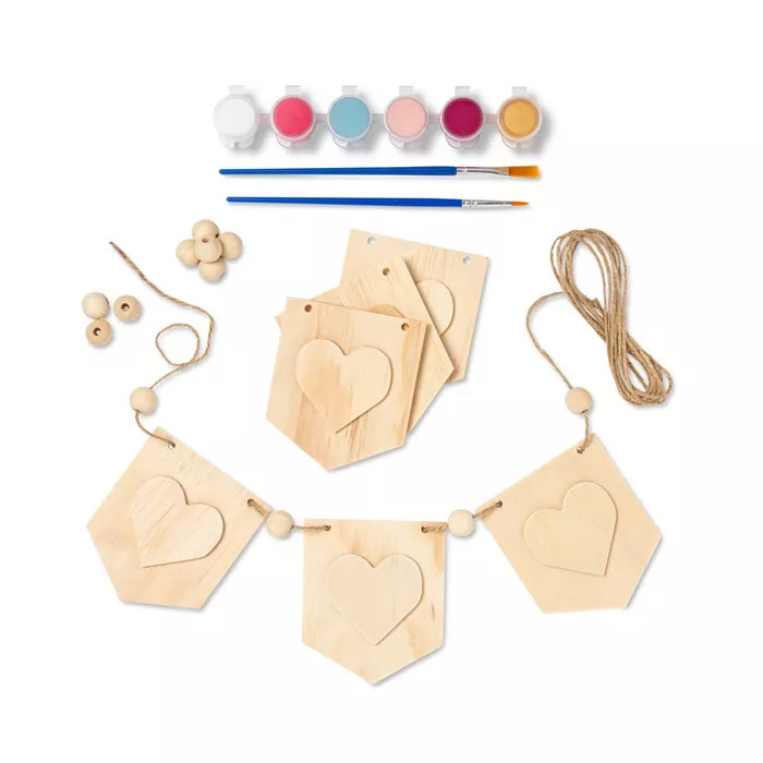 Make-Your-Own Valentine's Day Pennant Wood Garland Kit - Mondo Llama™ | Target