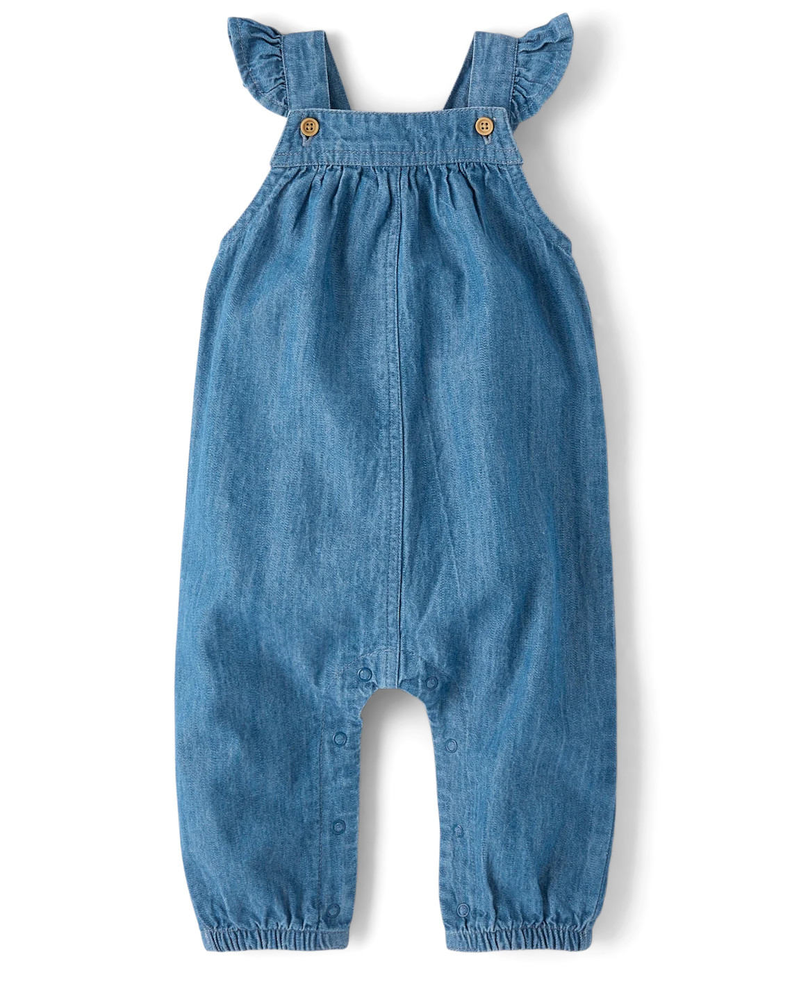 Baby Girls Chambray Flutter Overalls - blue | The Children's Place
