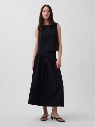 Poplin Drop-Waist Maxi Skirt | Gap (US)