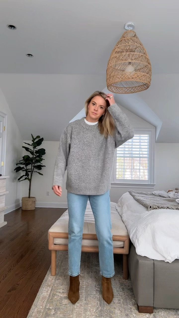 Levi’s 501 original Jeans on sale for under $50! 
-Fit tts! I’m 5’5 wearing the 26x30 in the hollow days light wash. 
-Exact sweater is old Jcrew, but linked similar 
-small tee, tts 
-XS trench, runs oversized. Also linked similar  
-booties tts (also linked similar that I own)

#LTKSaleAlert