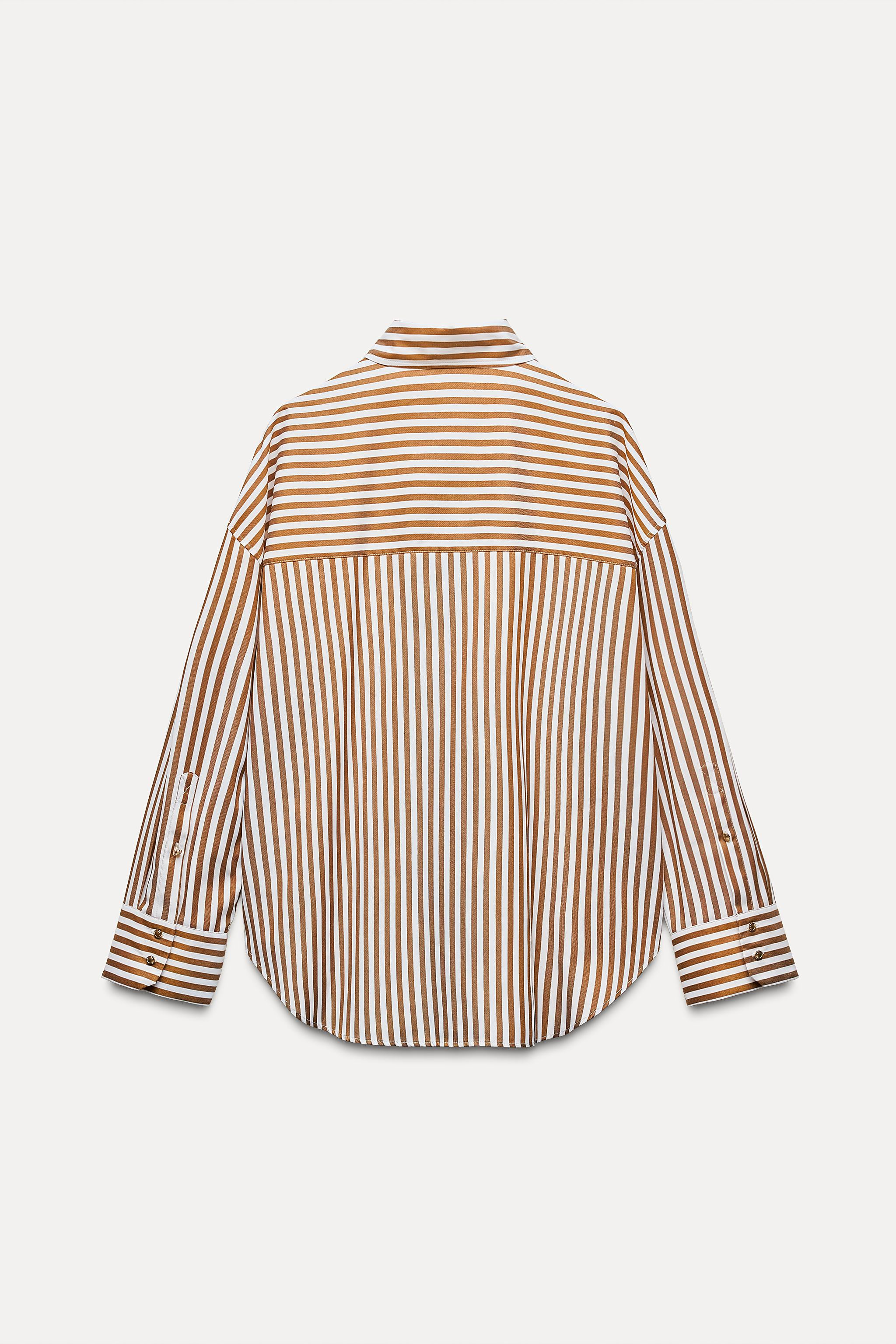 STRIPED SHIRT WITH METALLIC THREAD | Zara US