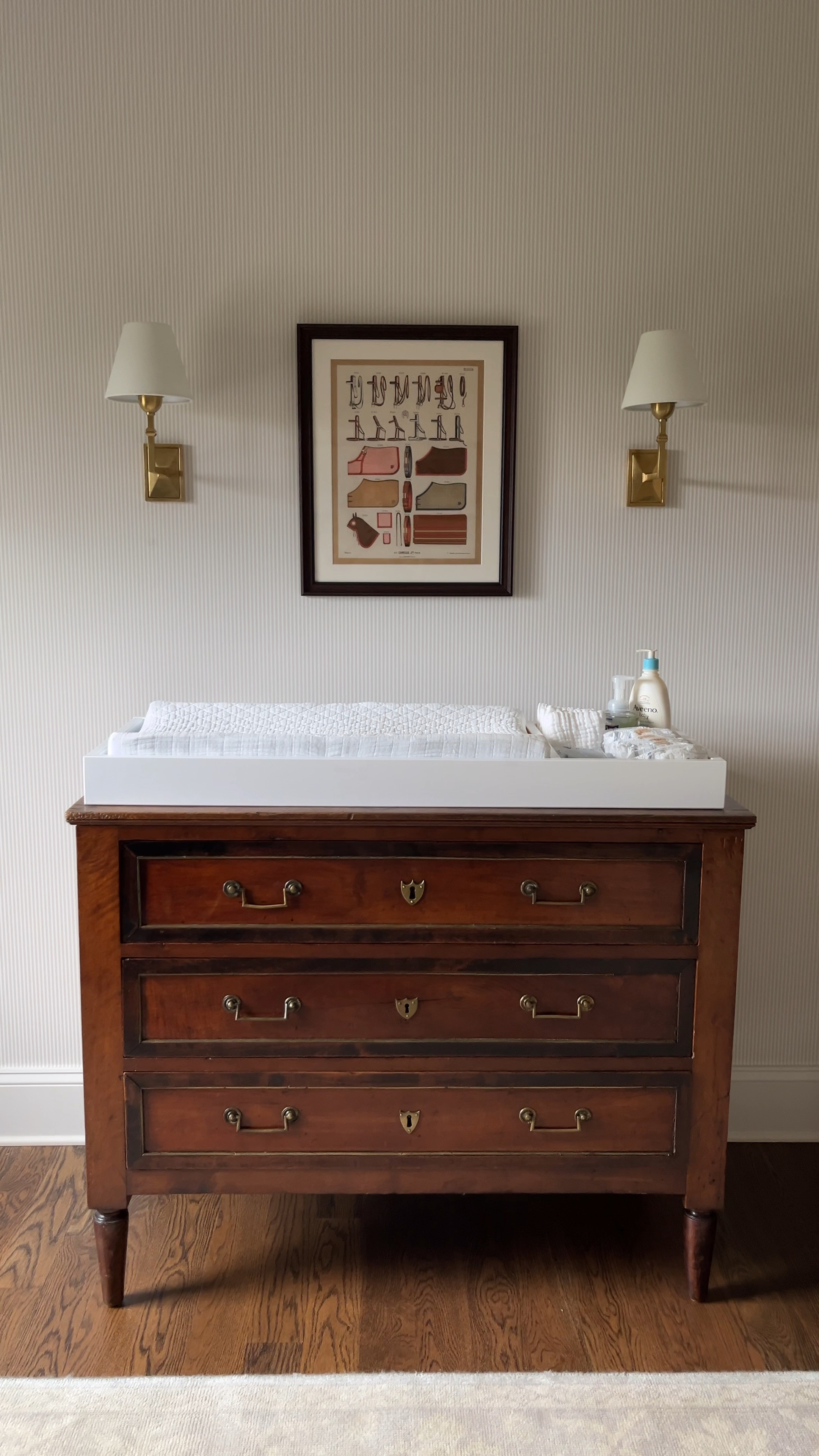 Our vintage dresser find styled as the changing table in the nursery. You don’t always have to use cheap store bought pieces if you want to create a timeless design that could last you for years 

#LTKHome #LTKBaby
