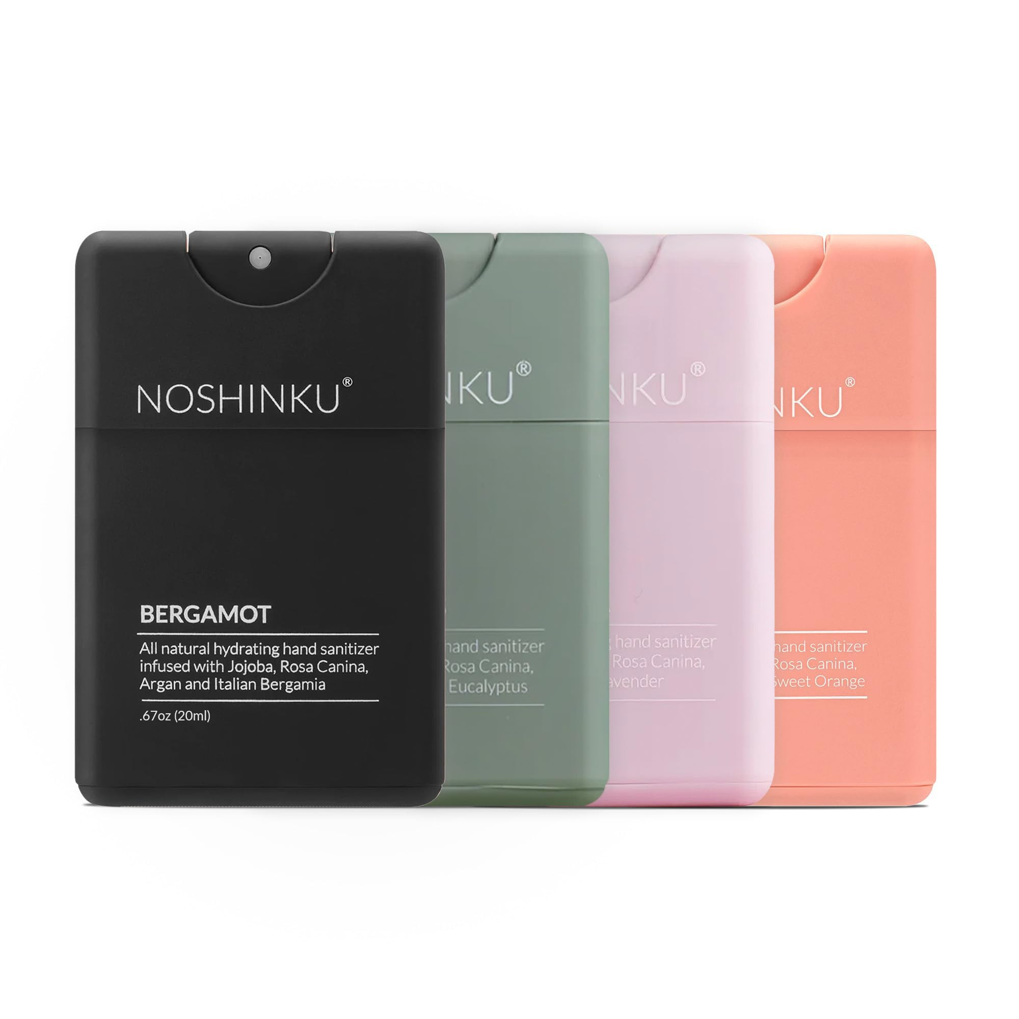 Noshinku Refillable Pocket Hand Sanitizer Discovery 4-Pack | Organic Sanitizing Mist with Moistur... | Amazon (US)