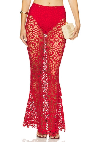 Norma Kamali Obie Maxi Skirt in Tiger Red from Revolve.com | Revolve Clothing (Global)