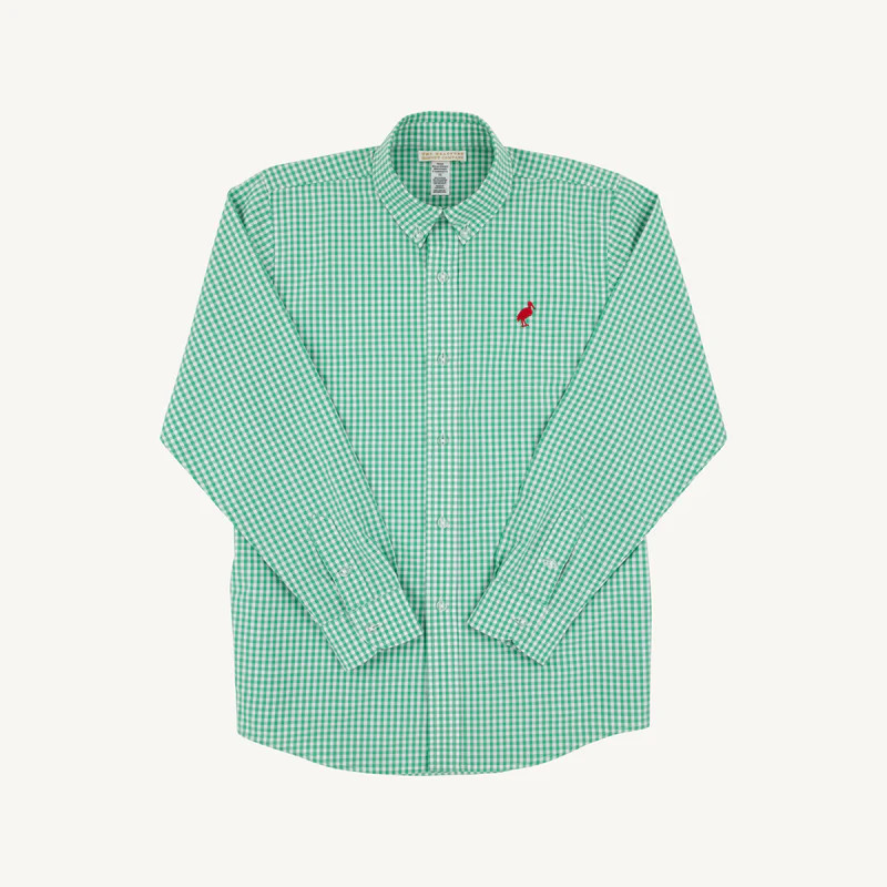 Dean's List Dress Shirt - Gibson Island Green Mini Gingham | The Beaufort Bonnet Company