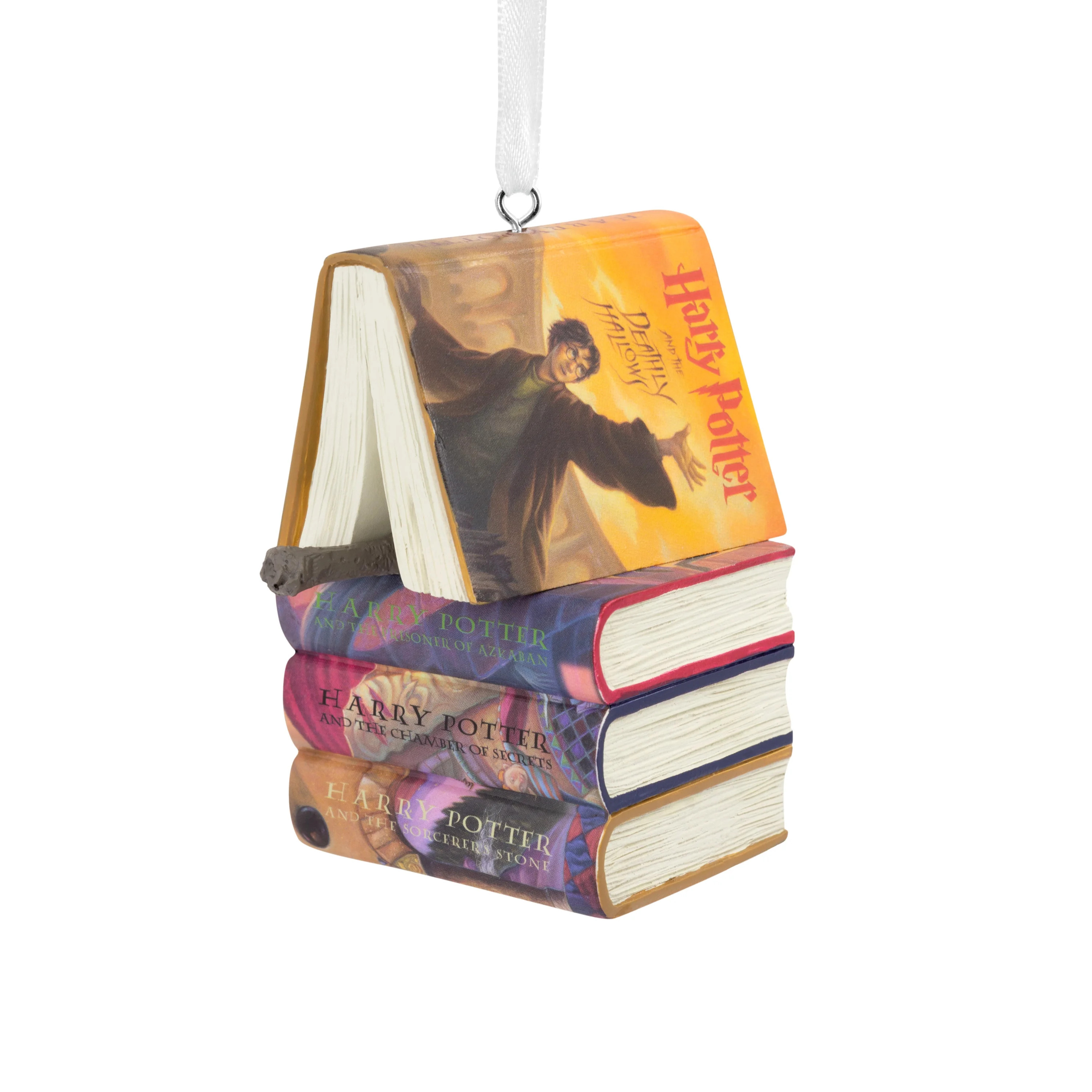Hallmark Harry Potter Stacked Books and Wand Christmas Ornament | Walmart (US)