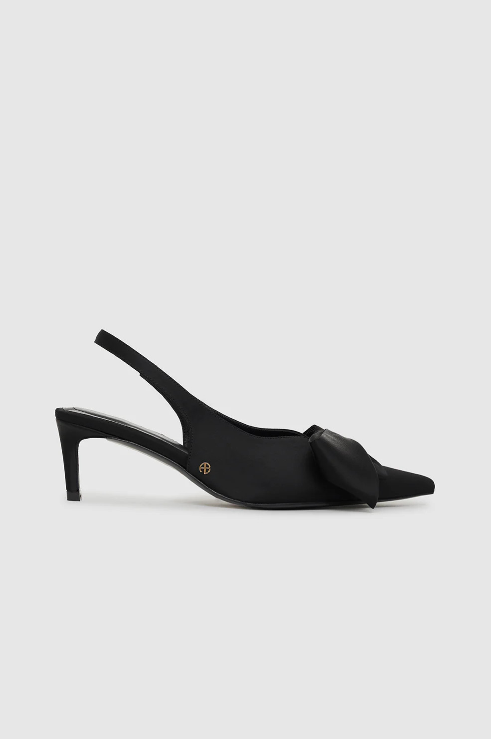 Nina Heels With Bow - Black Satin | Anine Bing