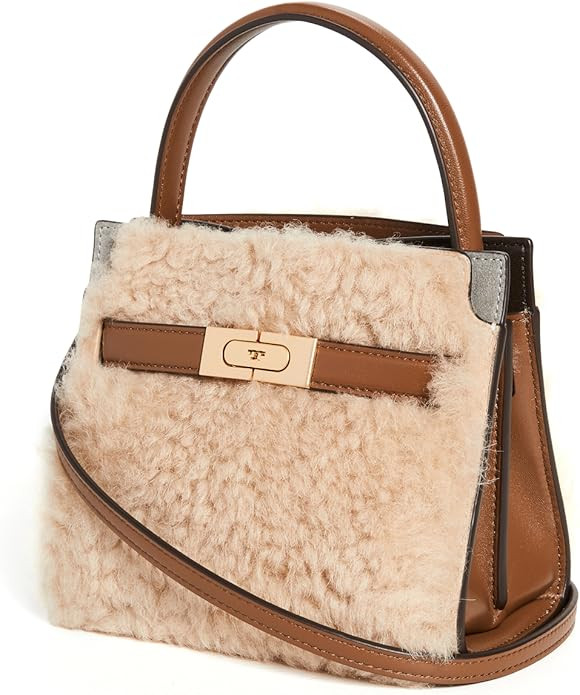 Tory Burch Women's Lee Radziwill Shearling Petite Double Bag | Amazon (US)