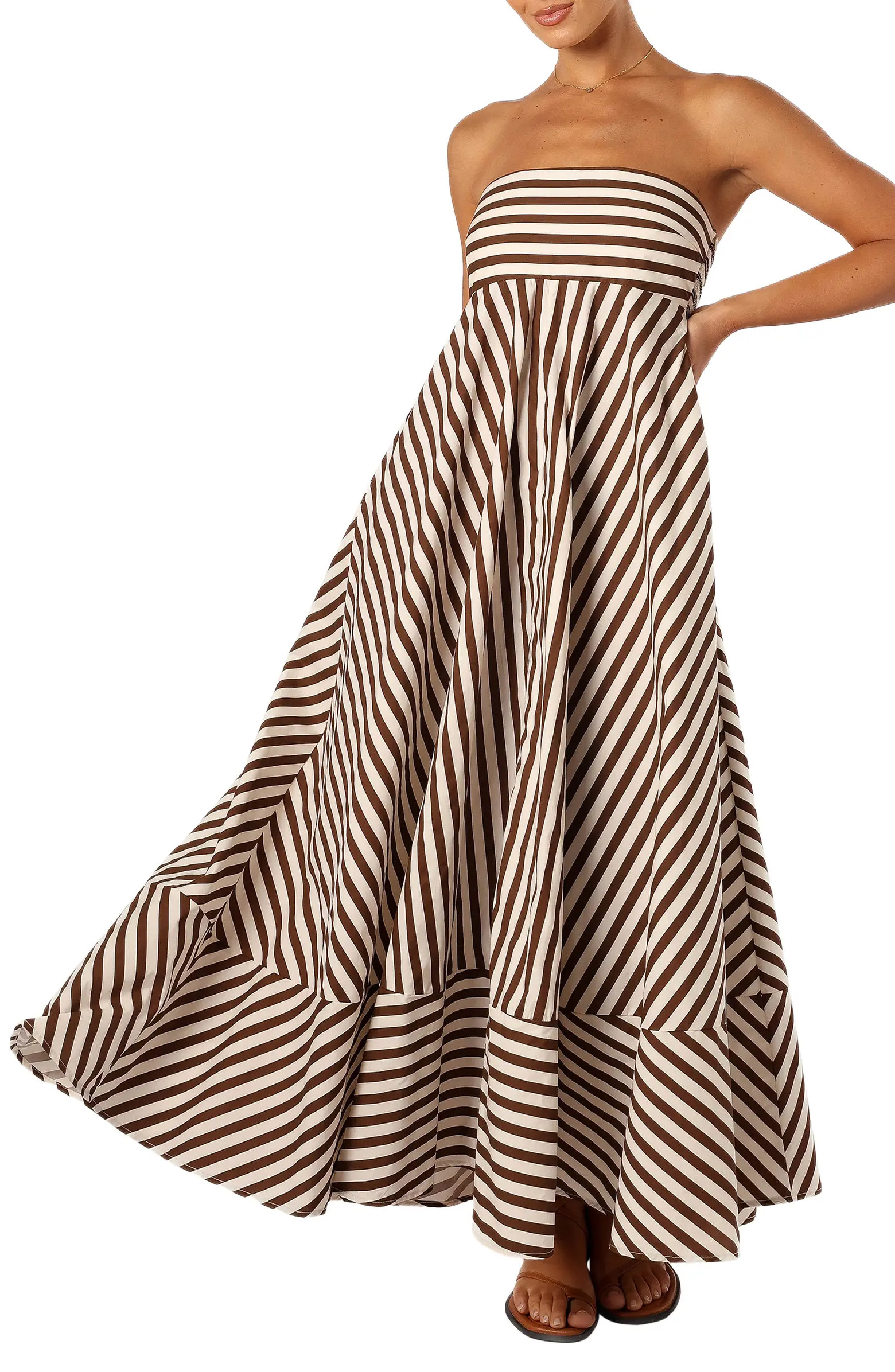 Petal & Pup Bowie Stripe Strapless Cotton Maxi Dress | Nordstrom | Nordstrom