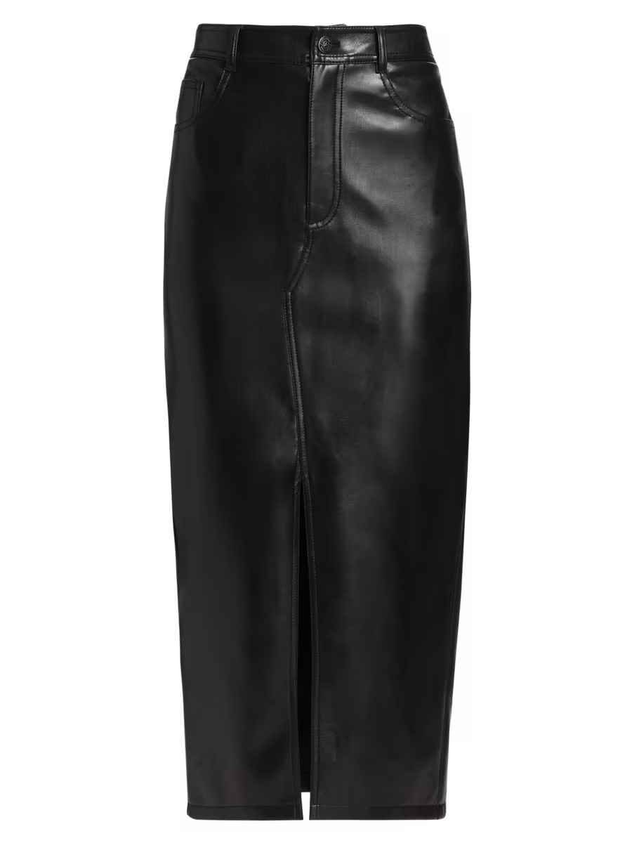 Tana Faux Leather Midi-Skirt | Saks Fifth Avenue