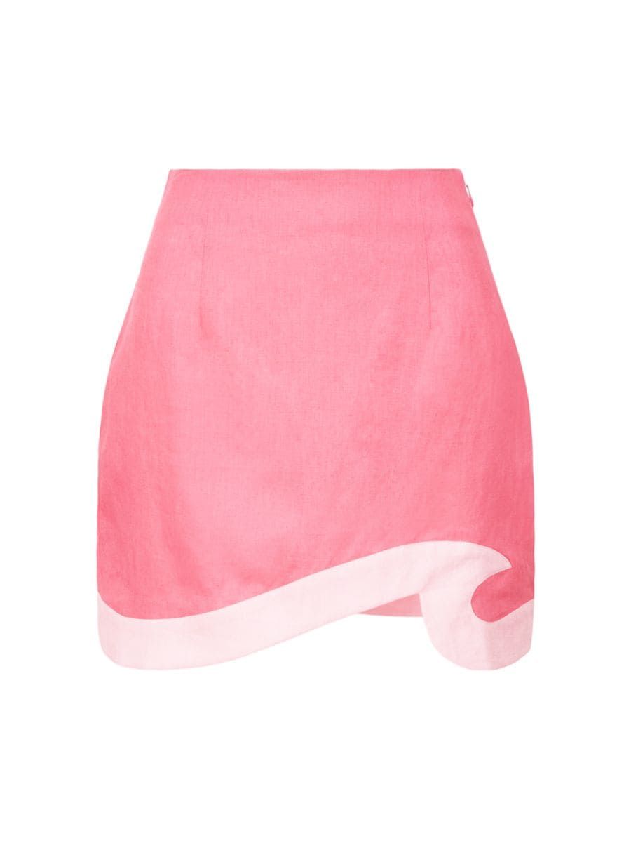 Leandro Two-Tone Linen Miniskirt | Saks Fifth Avenue