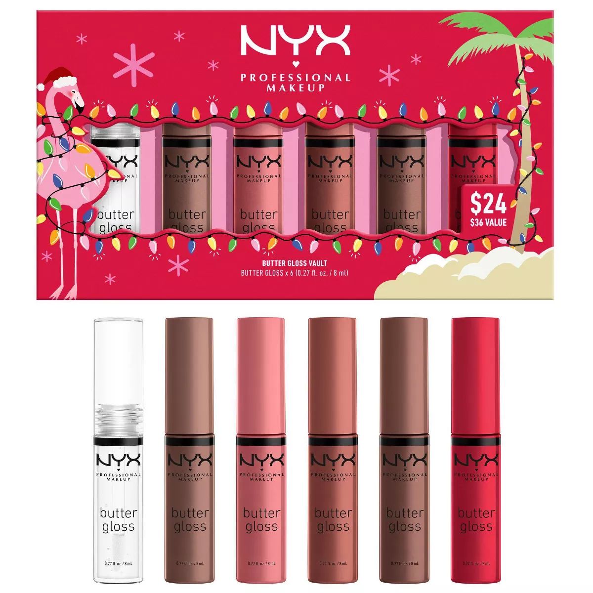 NYX Professional Makeup Butter Lip Gloss Vault Cosmetic Holiday Gift Set - 1.62 fl oz/6pc | Target