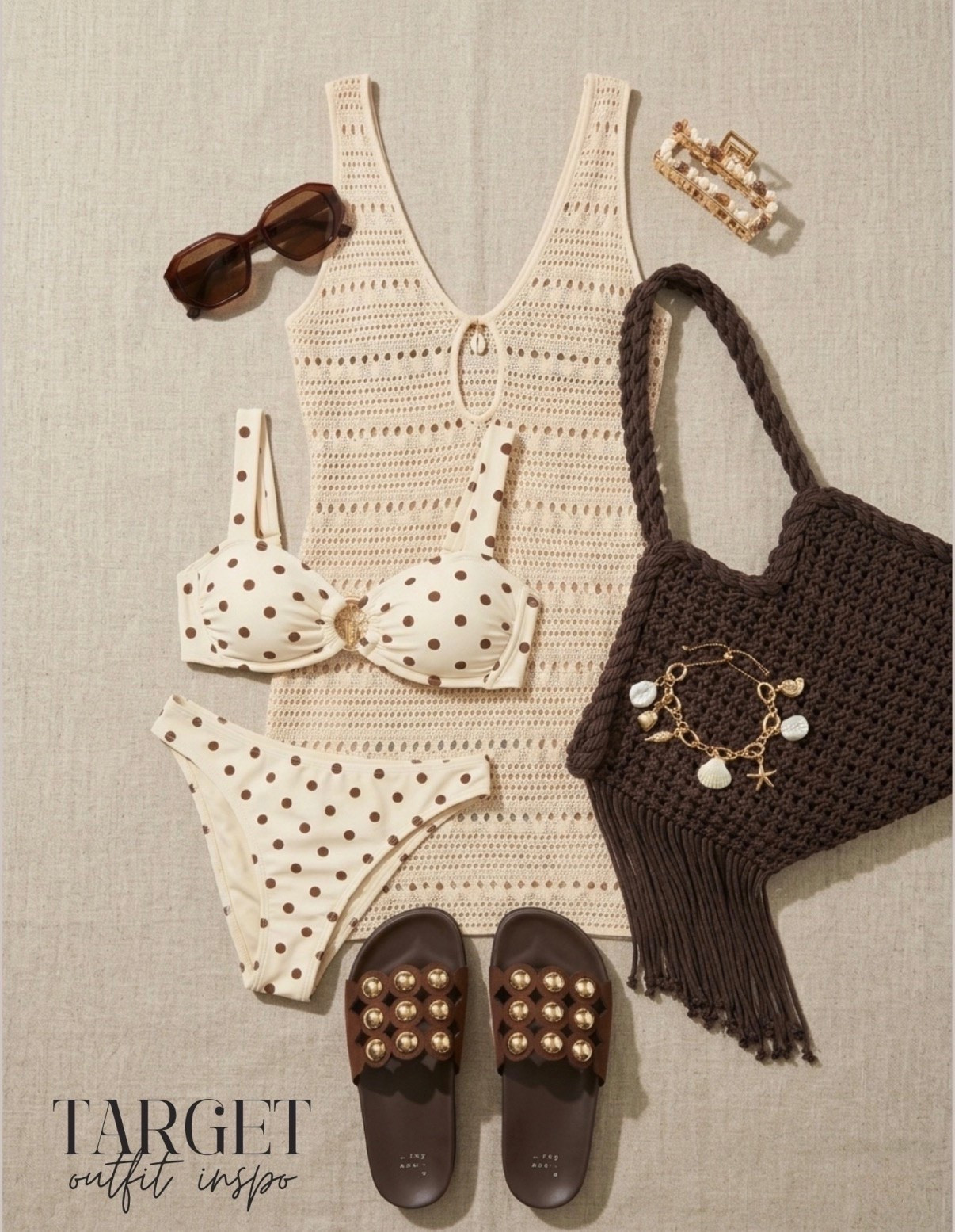 🤍 Boho beachy swim outfit inspo perfect for pool days, beach vacation, etc. 🤎