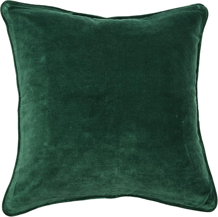 Creative Co-Op Square Velvet Piping, Green Pillow | Amazon (US)