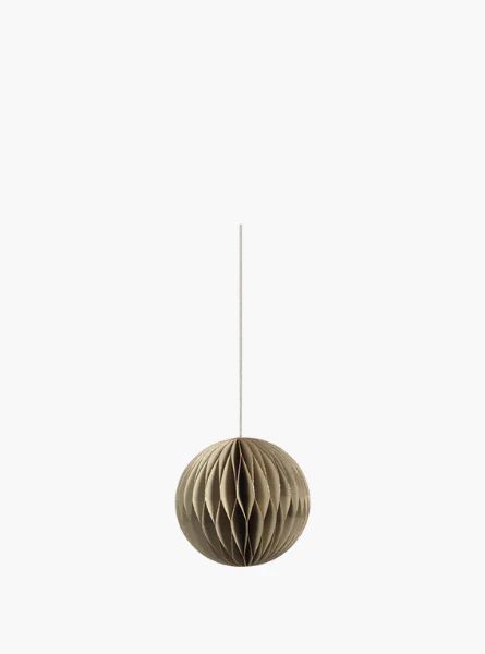 Taupe Paper Decorative Ball Ornament | The Style Edit Collective