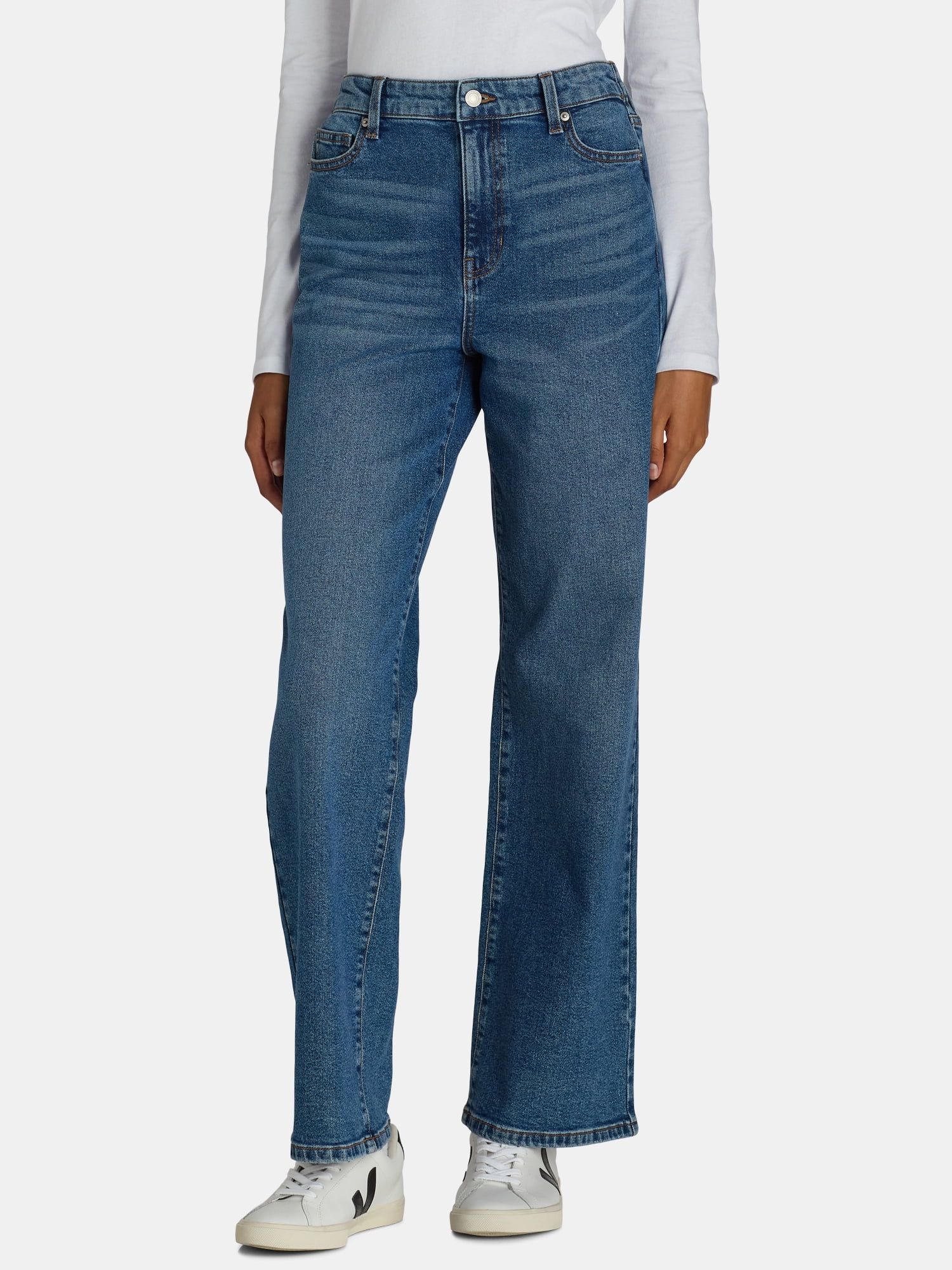 No Boundaries High Rise Baggy Wide Leg Jeans, 32" Inseam, Women's - Walmart.com | Walmart (US)