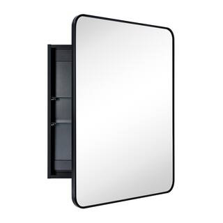 TEHOME Garnes 24 in. W x 30 in. H Rectangular Recessed or Surface Mount Metal Framed Medicine Cab... | The Home Depot