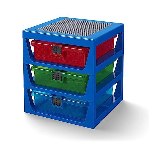 Lego 3-Drawer Storage Rack System, 13-2/3 x 12-3/4 x 15 Inches, Blue | Amazon (US)