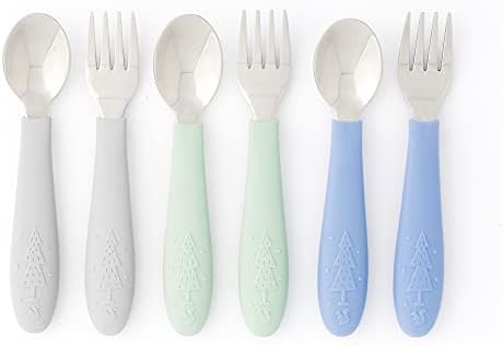 Elk and Friends Kids Silverware with Silicone Handle | Childrens Safe Flatware | Toddler Utensils... | Amazon (US)