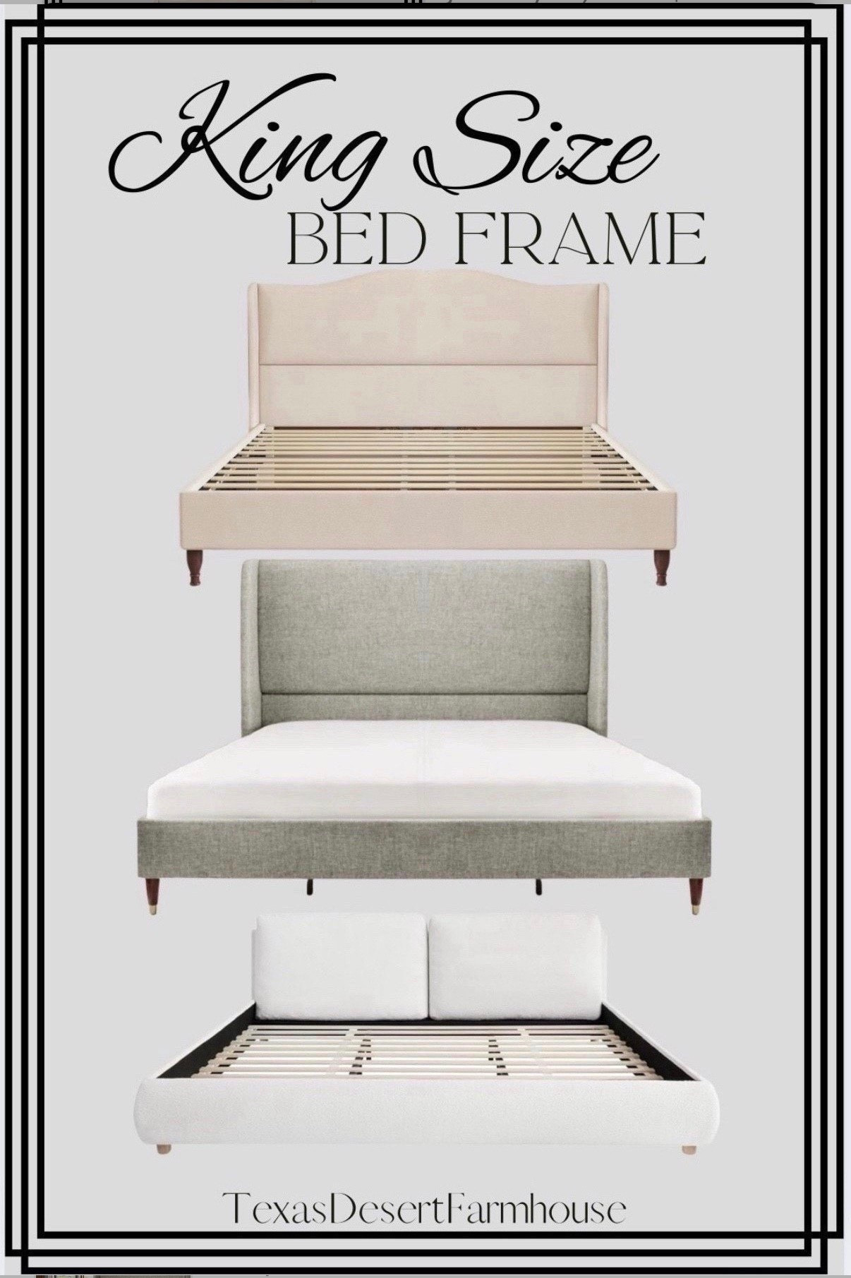 King Size Upholstered Bed Frames for Under $500

#kingbed #fullbed #queenbed #bedframe #guestbed #bedroomfurniture #affordablebedframe #budgetfurniture #headboard #footboard #upholsteredbedframe

King Size Bed Frame Upholstered Platform Bed with 51" Tall Headboard Wingback, Soft Fabric, Retro Simple Style Platform Bed No Box Spring Needed, Easy Assembly, Beige

Merax King Size Boucle Fabric Upholstered Platform Bed with Two Removable Pillow Headboard, Wood Bed Frame with Solid Round Legs for Kids Teens Adults, White

#LTKFamily #LTKStyleTip 

#LTKMens #LTKSaleAlert #LTKHome