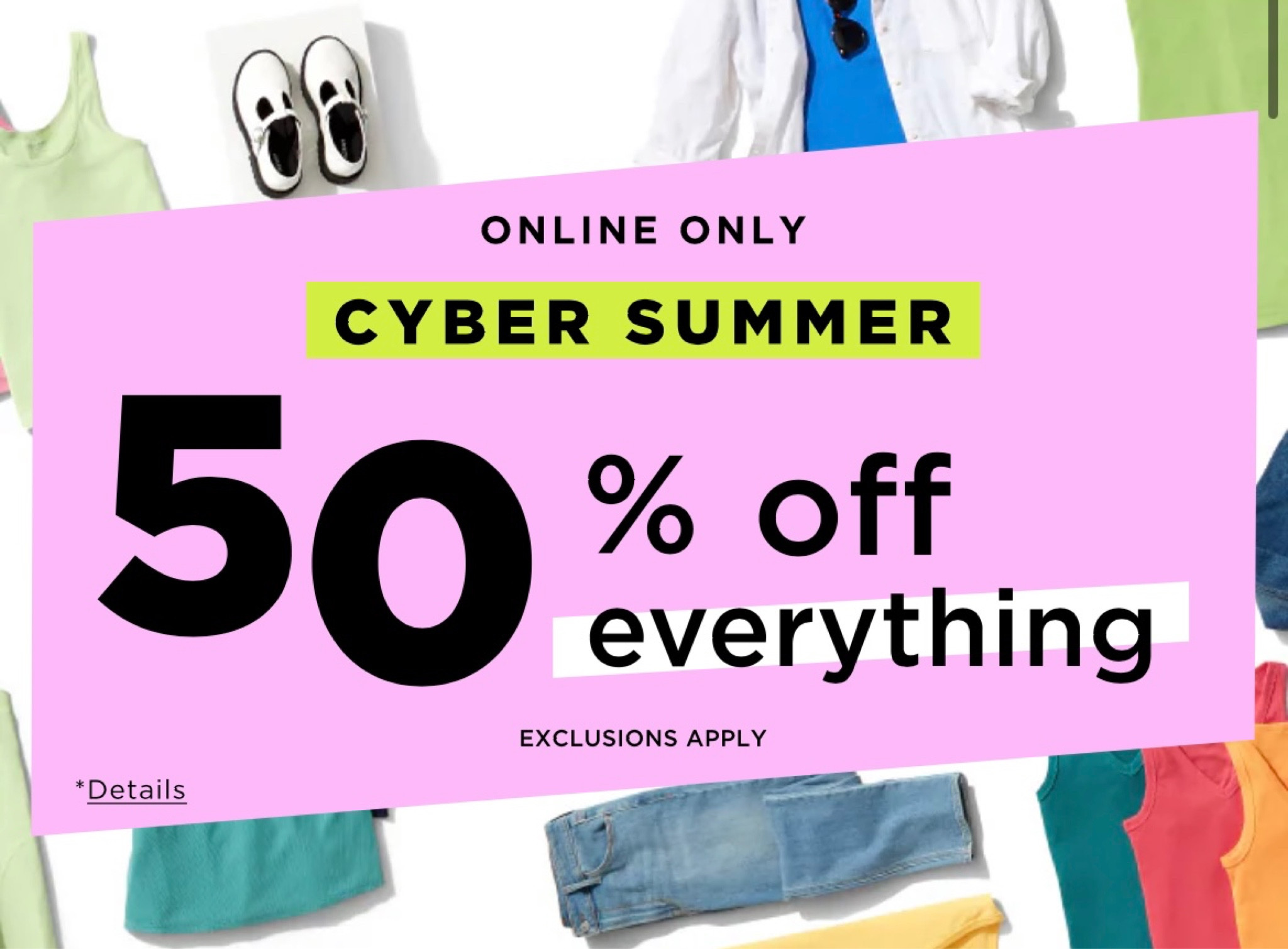 Entire site 50% off at Old Navy! 

#LTKfamily #LTKstyletip #LTKsalealert