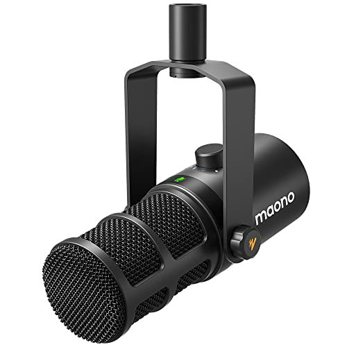 MAONO Dynamic Microphone, USB/XLR Podcast PC Microphone with Software, EQ,Tap-to-Mute, Headphone Jack, Gain Knob & Volume Control, Studio Mic for Broadcast, Recording, Streaming & Gaming (PD400X) | Amazon (US)