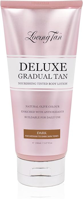Loving Tan Deluxe Gradual Tan Lotion, Dark- Natural Looking Self Tanner, Professional Strength Su... | Amazon (US)