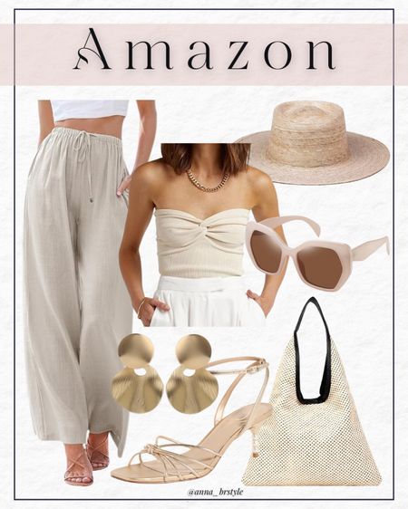 Summer outfit, spring outfit, wide leg outfit, summer bag, straw hat 

#LTKfindsunder50 #LTKfindsunder100