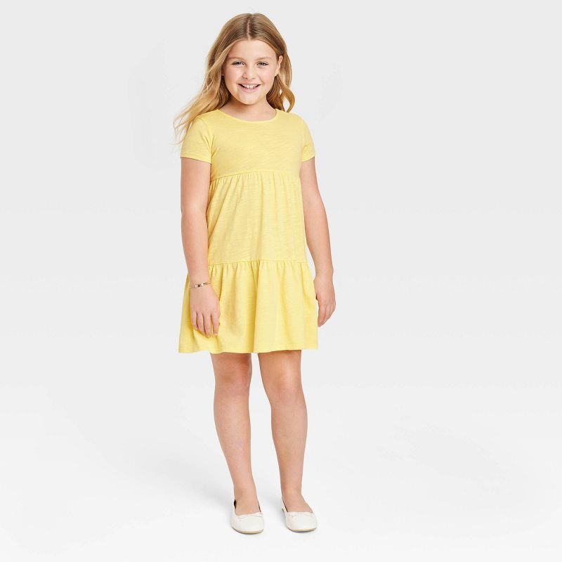 Girls' Tiered Short Sleeve Knit Dress - Cat & Jack™ | Target