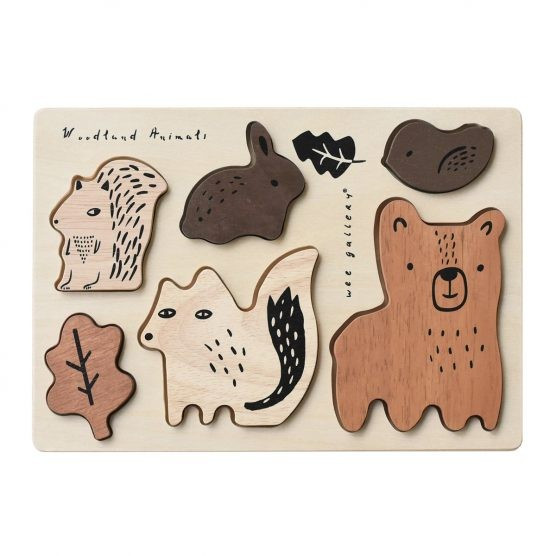 Wee Gallery Wooden Tray Puzzle – Woodland Animals | The Tot