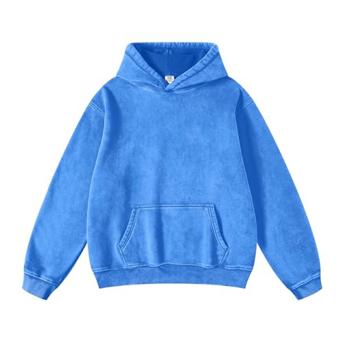 FAIABLE Mens Hoodies Pullover Oversized Hoodie Wash Plush Cotton Hooded Sweatshirt Vintage Heavyw... | Amazon (US)
