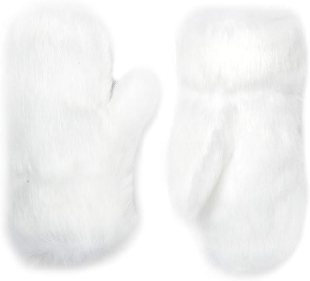 Futrzane Faux Fur Winter Gloves for Women - Rabbit Fur Lined Natural Mittens | Amazon (US)