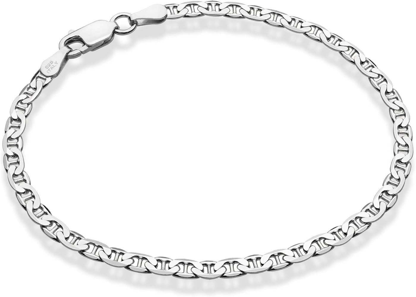 Miabella 925 Sterling Silver Italian 3mm, 4mm Solid Diamond-Cut Mariner Link Chain Anklet Ankle B... | Amazon (US)