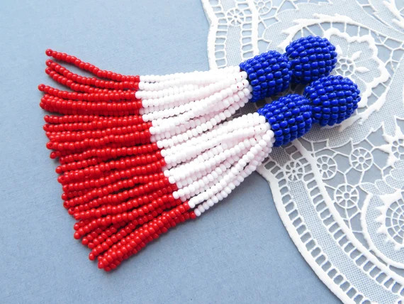 American Flag Earrings 4th of July earrings Patriotic Earrings | Etsy | Etsy (US)