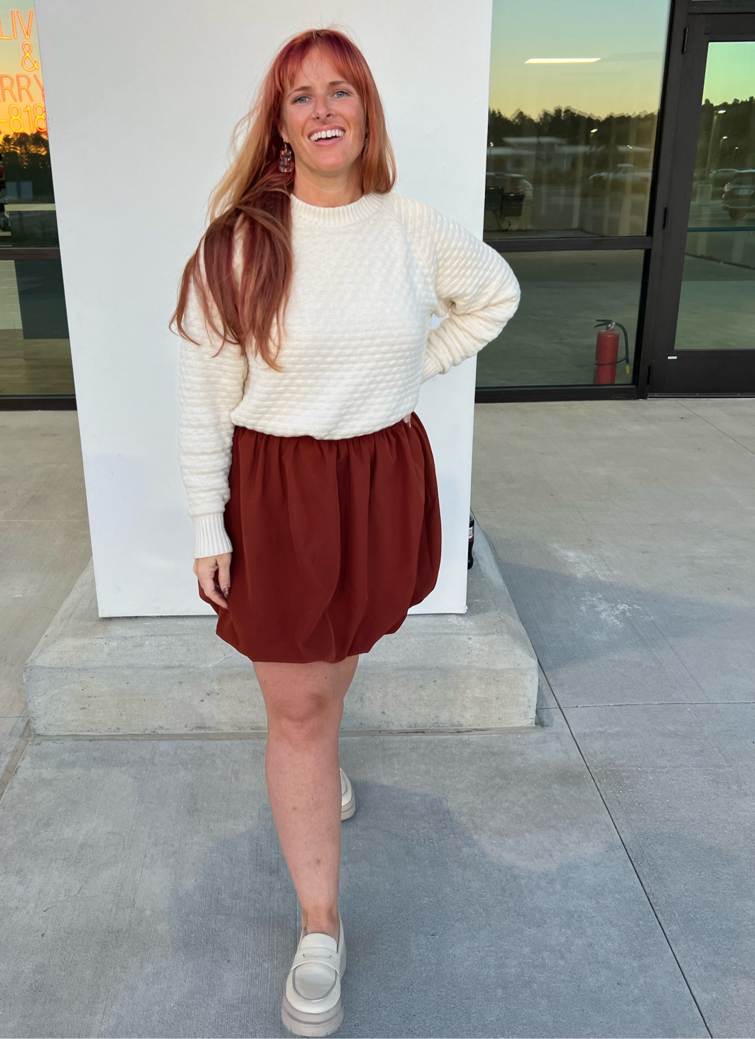 It’s pizza night! Wishing we could head into a Blockbuster Video while we wait but we’ll shoot OOTD pics instead. Linked sweater & skirt aren’t exact but are very similar  

#LTKmidsize #LTKover40 #LTKshoecrush