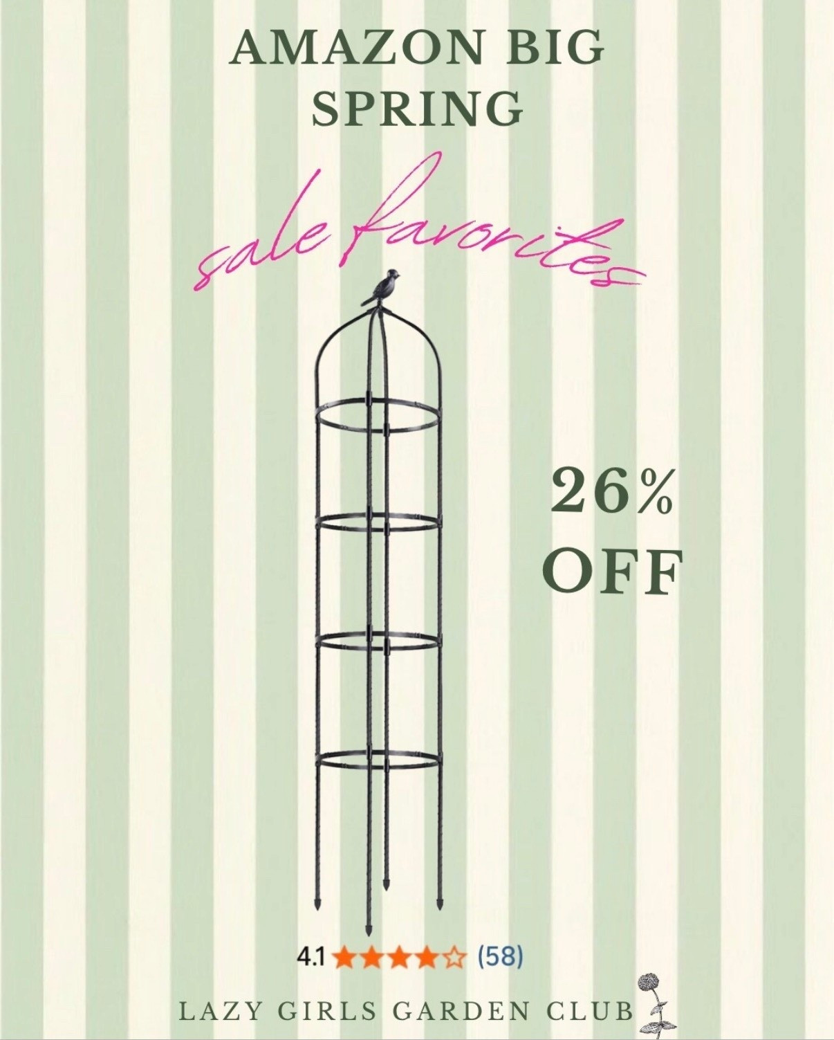 This super sweet obelisk trellis is 26% off today! 🌸

#LTKHome #LTKSeasonal #LTKSaleAlert