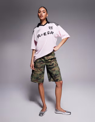 Hugo Blue football shirt in pink | ASOS (Global)