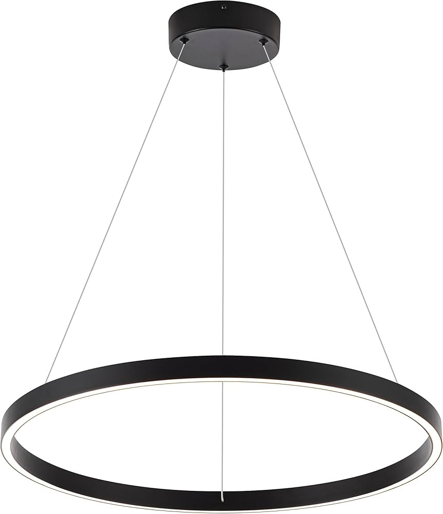 WELAKI Modern Led Chandelier, 1 Ring Contemporary Led Chandelier Circular Pendant Light, Black Di... | Amazon (US)