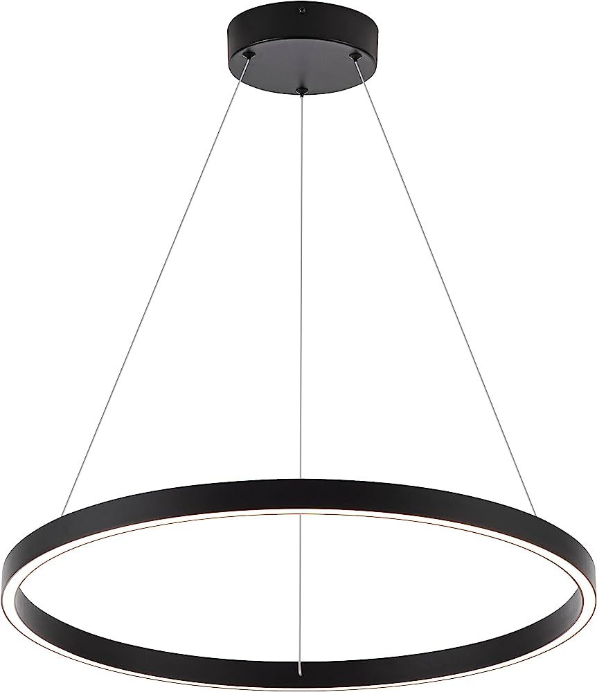 WELAKI Modern Led Chandelier, 1 Ring Contemporary Led Chandelier Circular Pendant Light, Black Di... | Amazon (US)