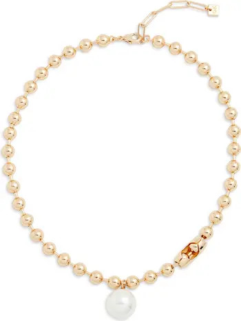 Open Edit Shotbead Cultured Pearl Collar Necklace | Nordstrom | Nordstrom
